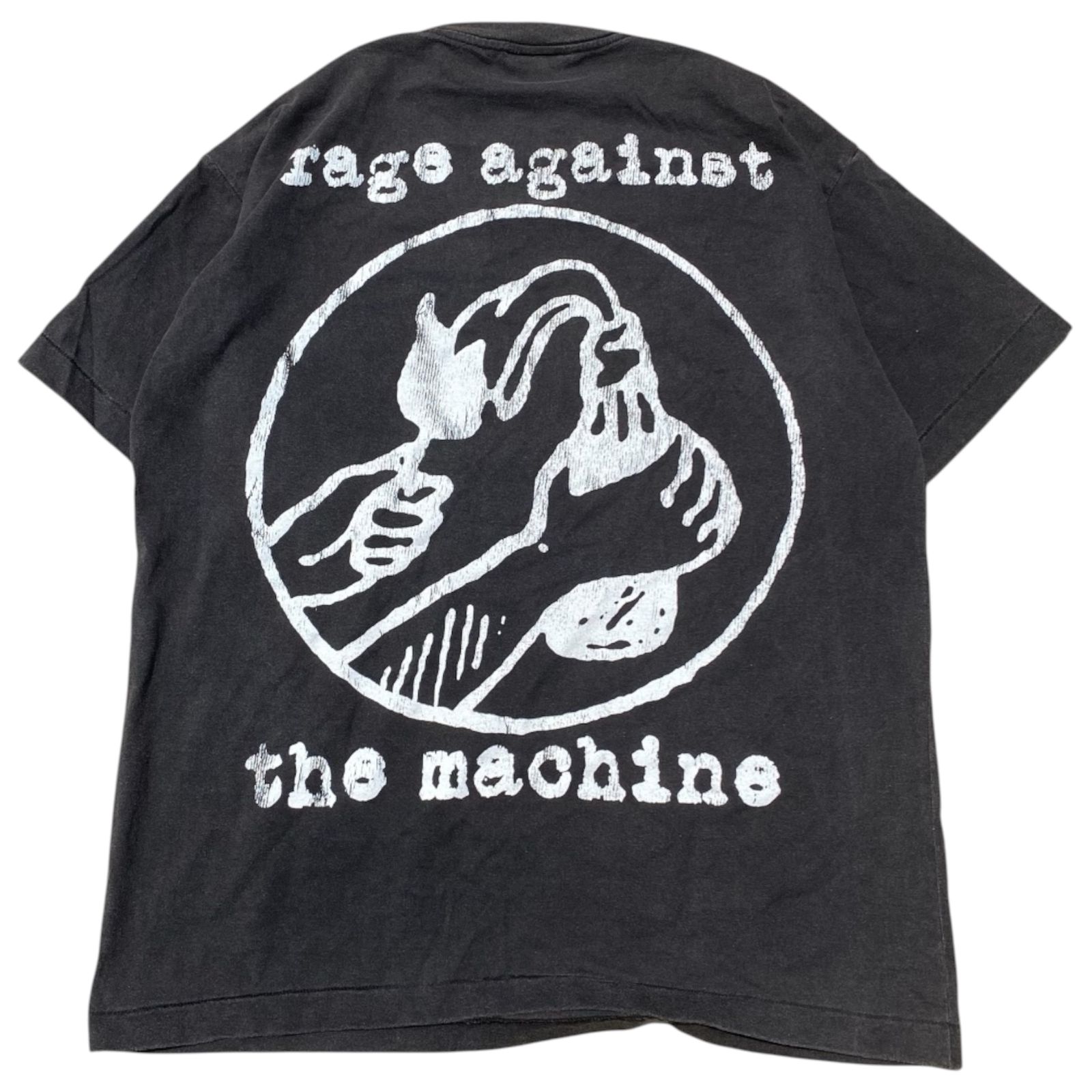 RAGE AGAINST THE MACHINE TEE BLACK FADED SHORTSLEVEE BY STUTTER LEGACY