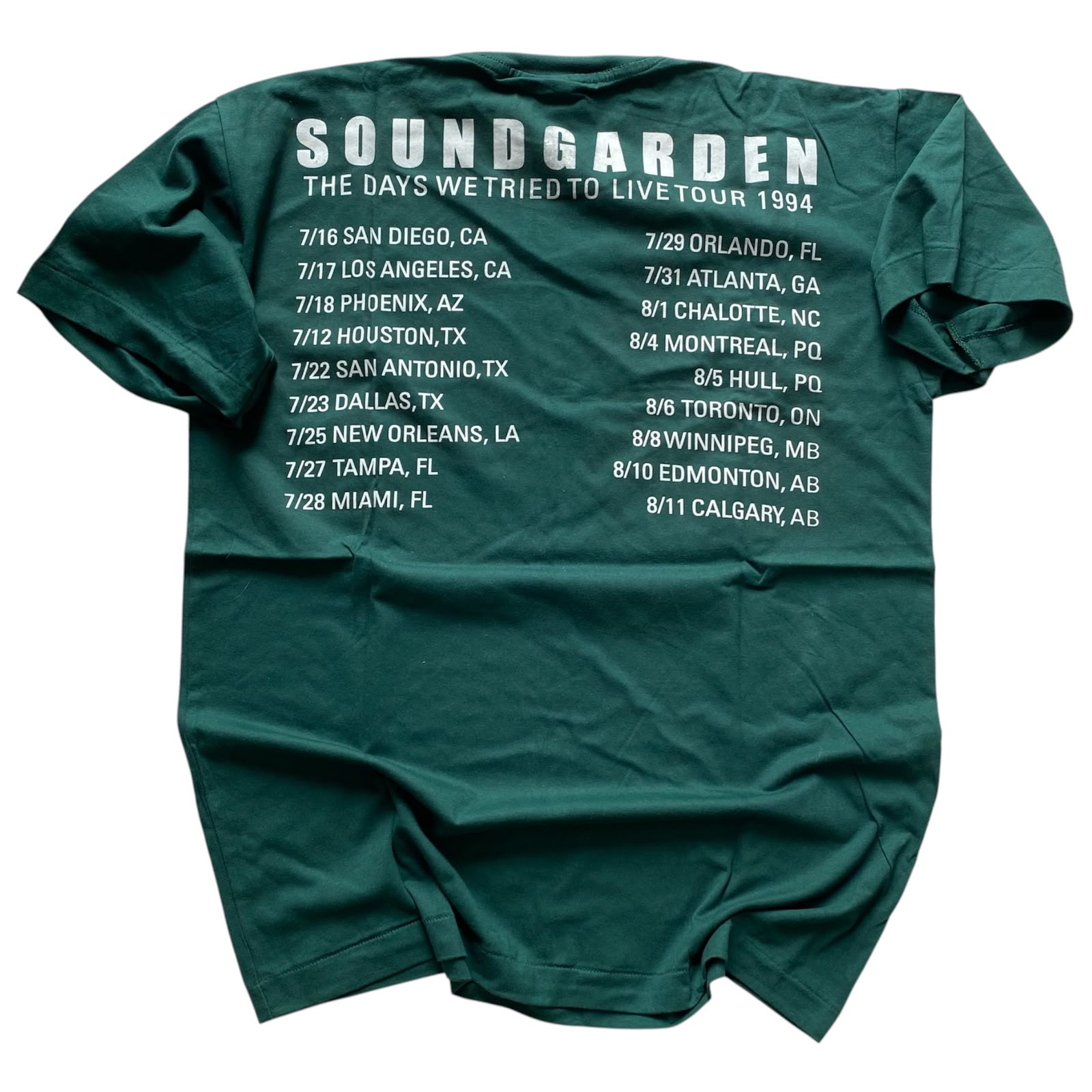 RARE SOUNDGARDEN GREEN SHORTSLEEVE BY STUTTER LEGACY