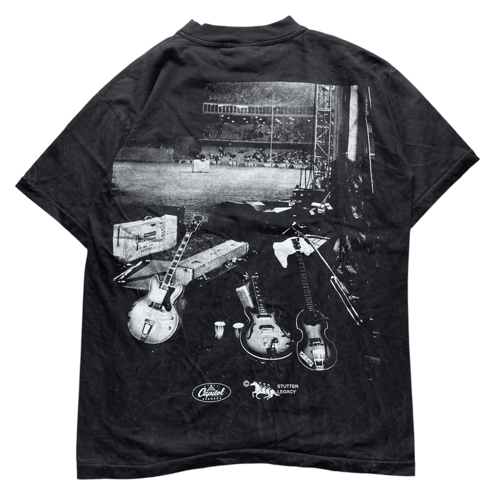THE BEATLES TEE BLACK FADED SHORTSLEVEE BY STUTTER LEGACY