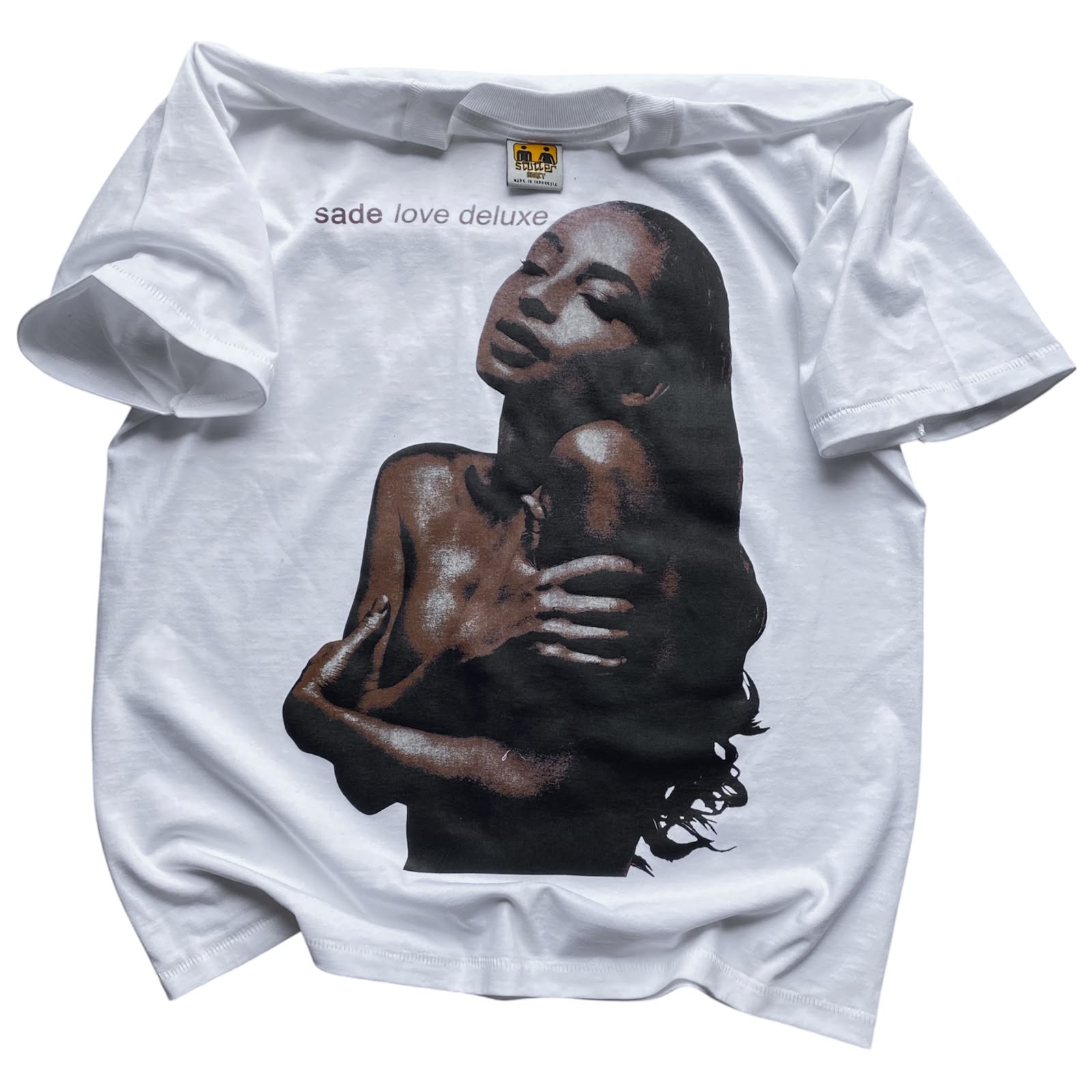 SADE LOVE DELUXE TEE WHITE HEAVYWEIGHT SHORTSLEVEE BY STUTTER LEGACY