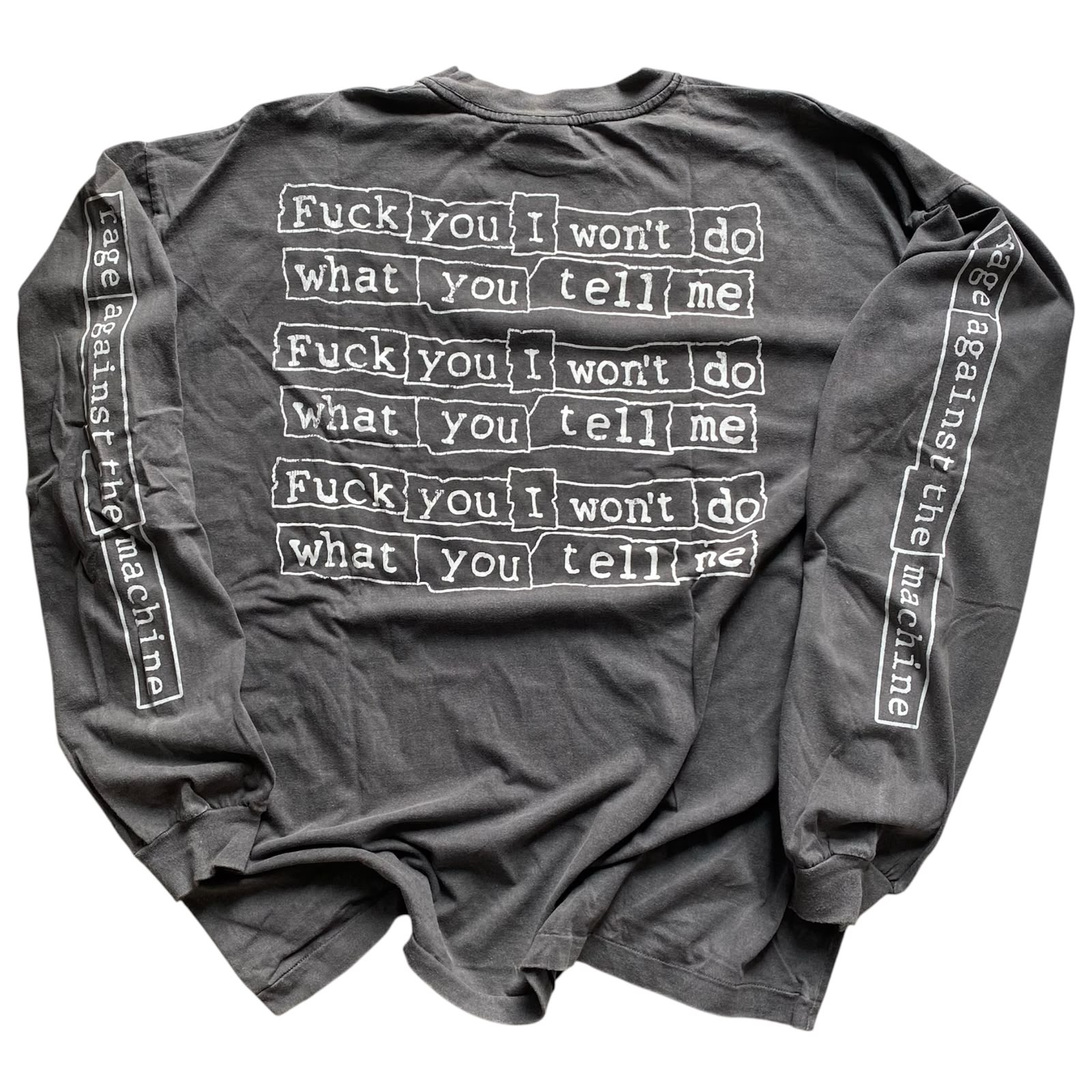 RARE RAGE AGAINST THE MACHINE FADED BLACK LONGSLEEVE BY STUTTER LEGACY