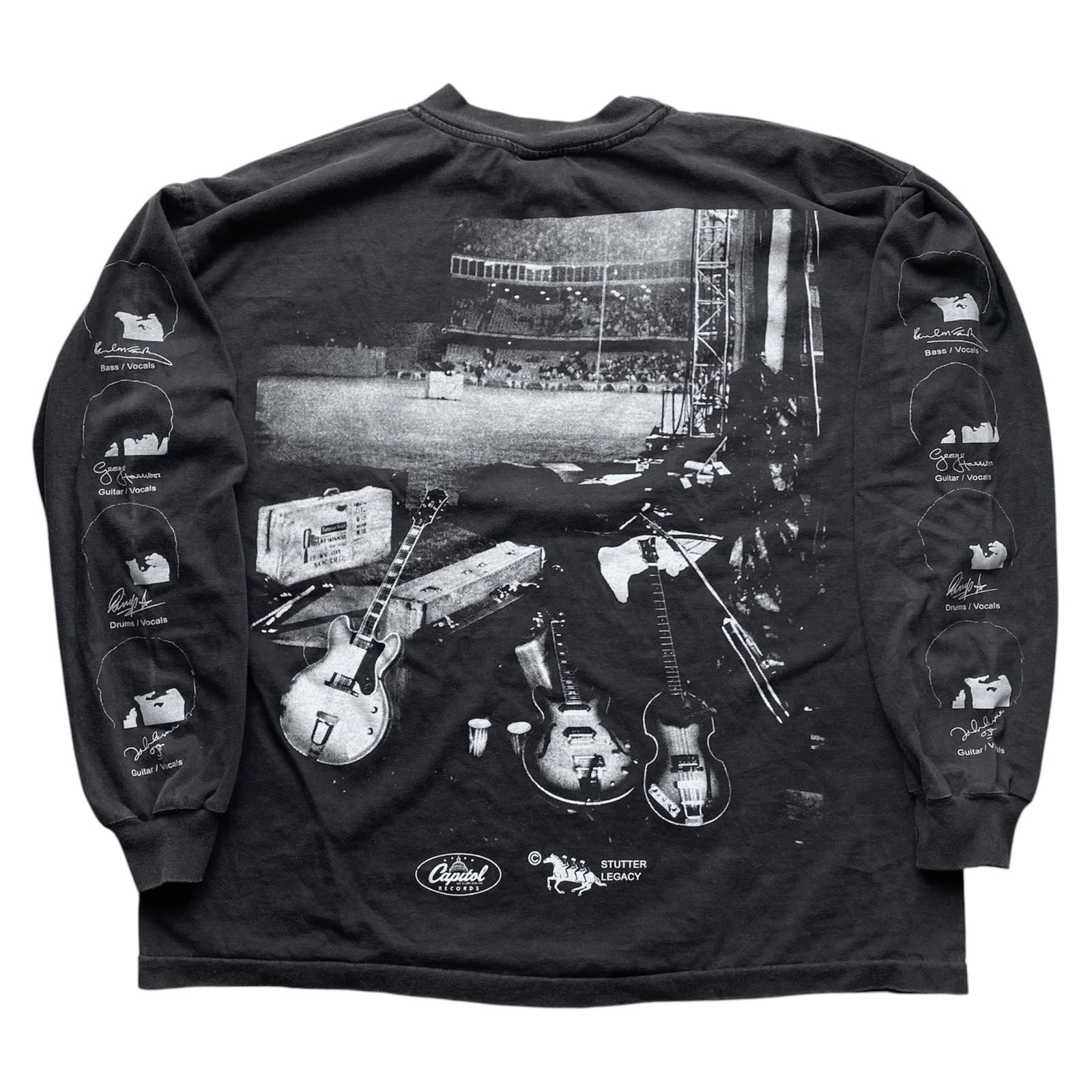 THE BEATLES TEE BLACK FADED LONGSLEVEE BY STUTTER LEGACY