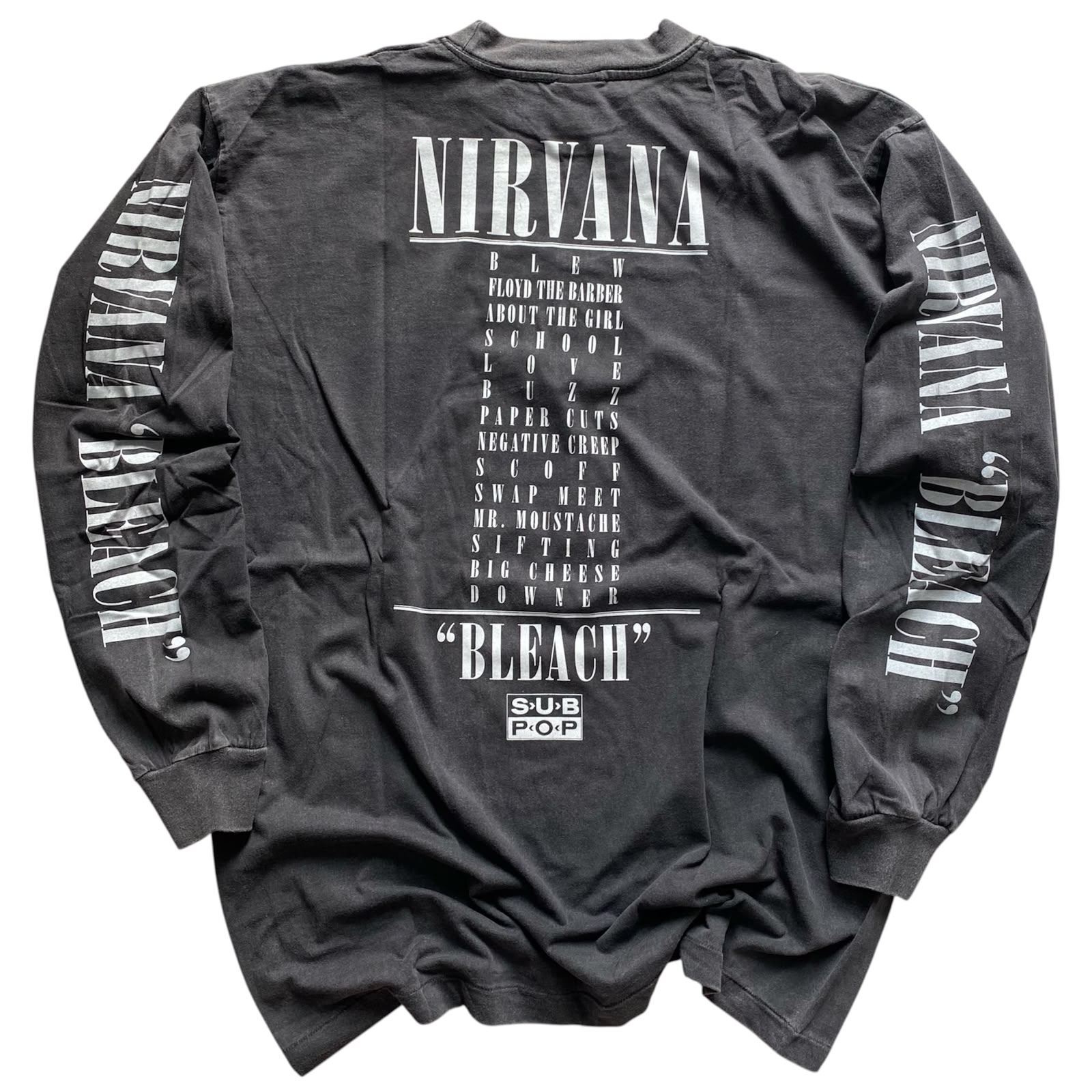 NIRVANA BLEACH FADED BLACK LONGSLEEVE BY STUTTER LEGACY