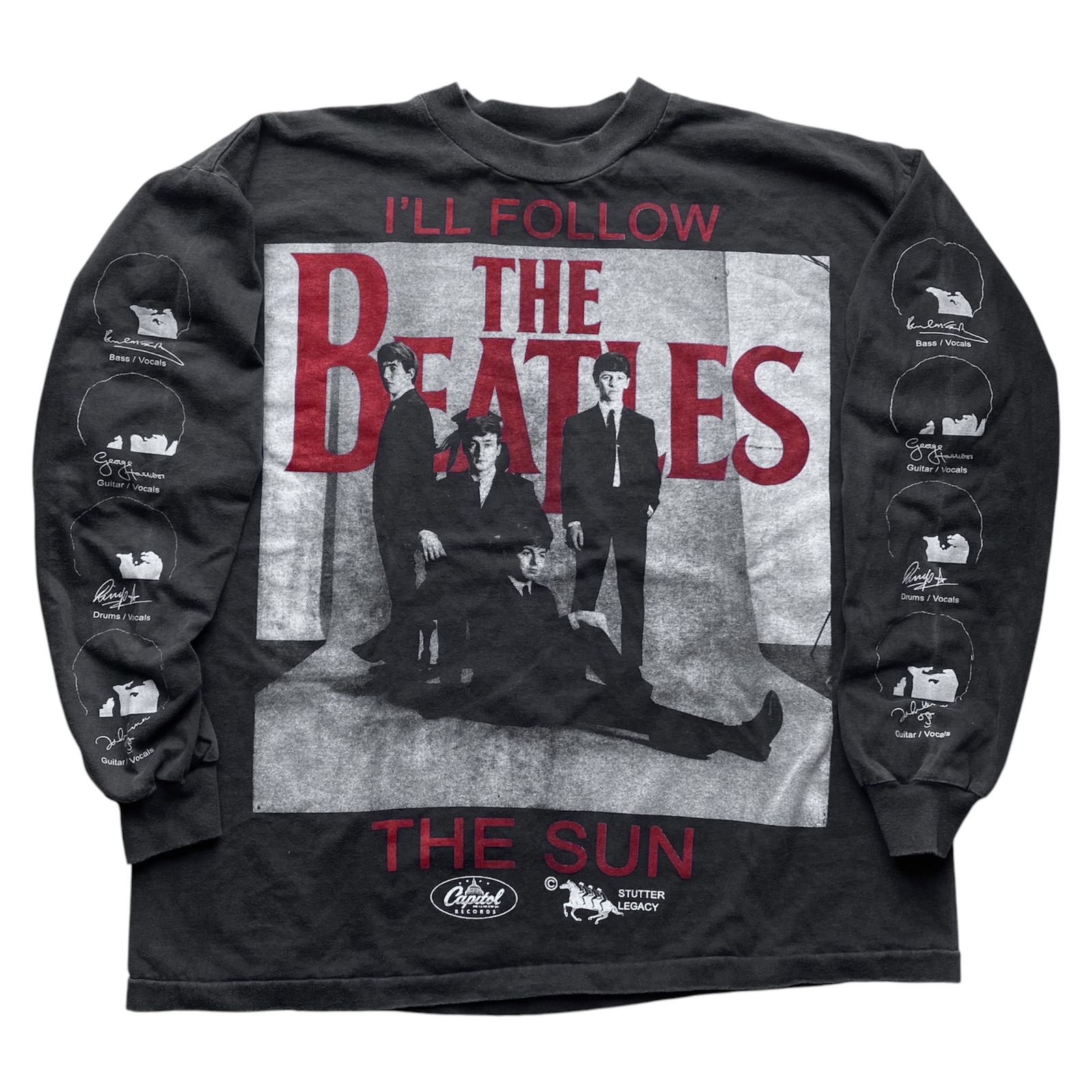 THE BEATLES TEE BLACK FADED LONGSLEVEE BY STUTTER LEGACY