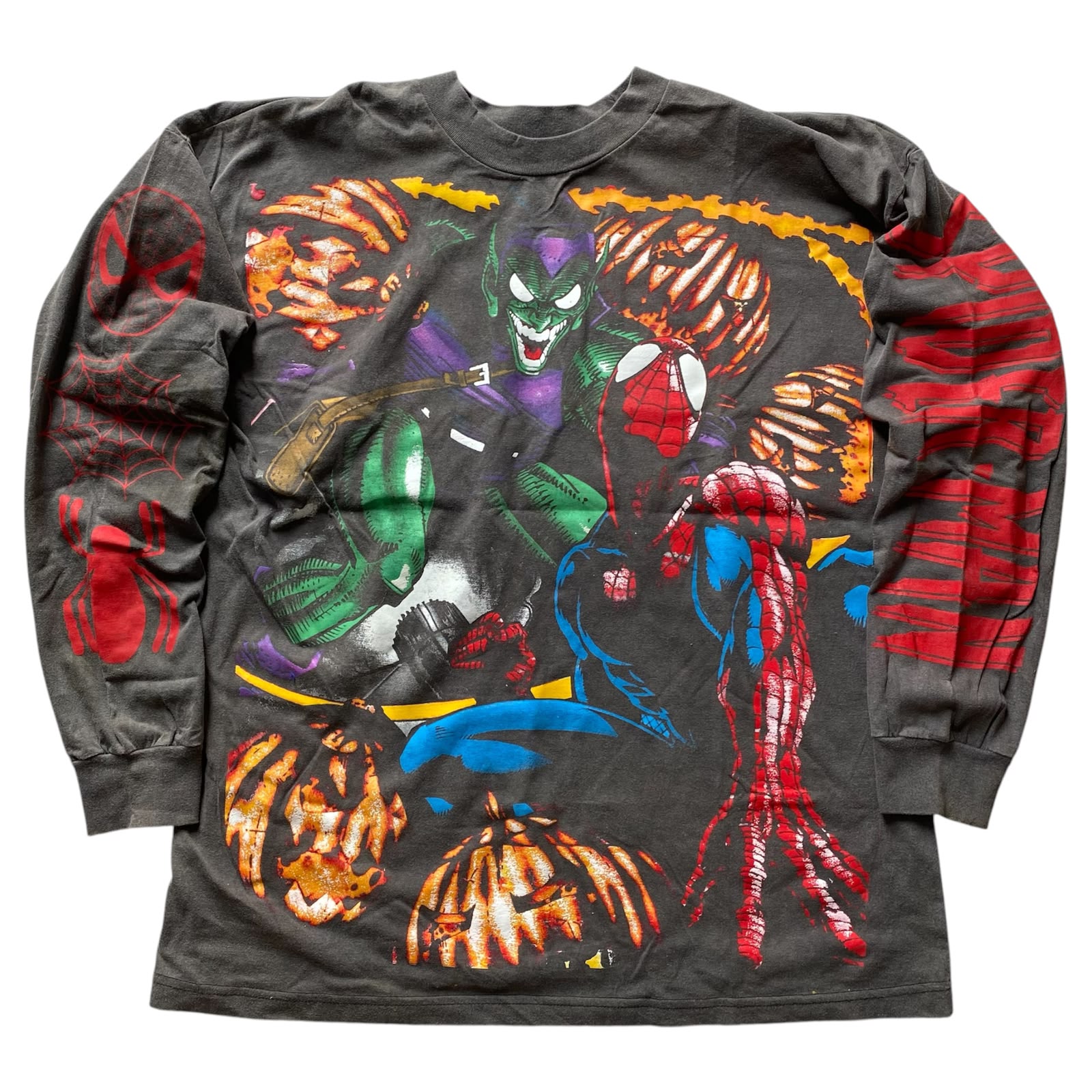 CARTOON SPIDERMAN VS GOBLIN LONGSLEEVE BY YAMA THANATOS